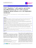 Báo cáo y học: " CD39+ Regulatory T cells suppress generation and differentiation of Th17 cells in human malignant pleural effusion via a LAP-dependent mechanism"