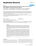 Báo cáo y học: "  West Sweden Asthma Study: Prevalence trends over the last 18 years argues no recent increase in asthma"