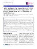 Báo cáo y học: " Which population level environmental factors are associated with asthma, rhinoconjunctivitis and eczema? "