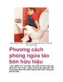 Phương cách phòng ngừa táo bón hữu hiệu