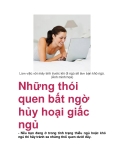 Những thói quen bất ngờ hủy hoại giấc ngủ