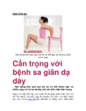 Cẩn trọng với bệnh sa giãn dạ dày