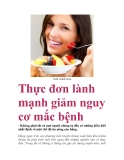 Thực đơn lành mạnh giảm nguy cơ mắc bệnh