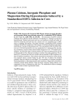 Báo cáo khoa học: "Plasma Calcium, Inorganic Phosphate and Magnesium During Hypocalcaemia Induced by a Standardized EDTA Infusion in Cows"