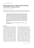 Báo cáo khoa học: "Relationships Between Animal Health Monitoring and the Risk Assessment Process"