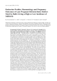 Báo cáo khoa học: "Endocrine Proﬁles, Haematology and Pregnancy Outcomes of Late Pregnant Holstein Dairy Heifers Sired by Bulls Giving a High or Low Incidence of Stillbirth"