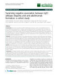 Báo cáo y học: "Surprising negative association between IgG1 allotype disparity and anti-adalimumab formation: a cohort study"