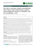 Báo cáo y học: "Anti-class a scavenger receptor autoantibodies from systemic lupus erythematosus patients impair phagocytic clearance of apoptotic cells by macrophages in vitro"