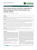 Báo cáo y học: "Bone mineral density and body composition in postmenopausal women with psoriasis and psoriatic arthritis"