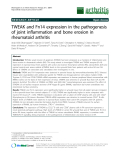 Báo cáo y học: "TWEAK and Fn14 expression in the pathogenesis of joint inflammation and bone erosion in rheumatoid arthritis"