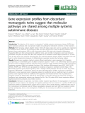 Báo cáo y học: "Gene expression profiles from discordant monozygotic twins suggest that molecular pathways are shared among multiple systemic autoimmune diseases"