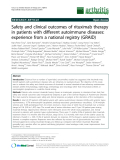 Báo cáo y học: "Safety and clinical outcomes of rituximab therapy in patients with different autoimmune diseases: experience from a national registry (GRAID)"