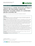 Báo cáo y học: "Improvement in multiple dimensions of fatigue in patients with fibromyalgia treated with duloxetine: secondary analysis of a randomized, placebo-controlled trial"