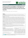 Báo cáo y học: "Cytokine profile of autologous conditioned serum for treatment of osteoarthritis, in vitro effects on cartilage metabolism and intra-articular levels after injection"