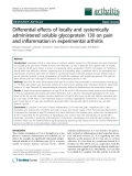 Báo cáo y học: "Differential effects of locally and systemically administered soluble glycoprotein 130 on pain and inflammation in experimental arthritis"