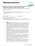 Báo cáo y học: "Exposure of neonates to Respiratory Syncytial Virus is critical in determining subsequent airway response in adults"