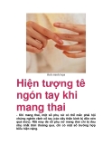 Hiện tượng tê ngón tay khi mang thai