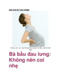  Bà bầu đau lưng: Không nên coi nhẹ