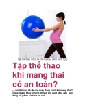 Tập thể thao khi mang thai có an toàn?