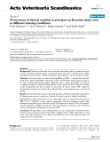 Báo cáo khoa học: " Occurrence of clinical mastitis in primiparous Estonian dairy cows in different housing conditions"