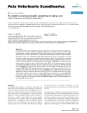 Báo cáo khoa học: "A model to estimate insulin sensitivity in dairy cows"