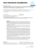 Báo cáo khoa học: " Evaluation of dog owners' perceptions concerning radiation therapy"