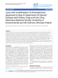 Báo cáo thú y: ": Cases with manifestation of chemodectoma diagnosed in dogs in Department of Internal Diseases with Horses, Dogs and Cats Clinic, Veterinary Medicine Faculty, University of Environmental and Life Sciences, Wroclaw, Poland"