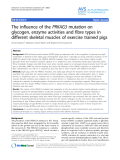 Báo cáo khoa học: "The influence of the PRKAG3 mutation on glycogen, enzyme activities and fibre types in different skeletal muscles of exercise trained pigs"