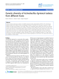 Báo cáo khoa học: " Genetic diversity of Actinobacillus lignieresii isolates from different hosts"