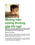 Những hiện tượng thường gặp khi ngủ