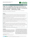 Báo cáo y học: "Utility of a simplified ultrasound assessment to assess interstitial pulmonary fibrosis in connective tissue disorders - preliminary results"