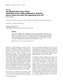 Báo cáo y học: "The World Trade Center Attack Similarities to the 1988 earthquake in Armenia: time to teach the public life-supporting first aid"