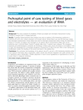 Báo cáo y học: " Prehospital point of care testing of blood gases and electrolytes — an evaluation of IRMA"