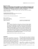 Báo cáo y học: "Effects of intravenous furosemide on mucociliary transport and rheological properties of patients under mechanical ventilation"