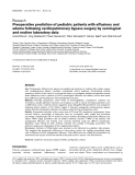 Báo cáo y học: "Preoperative prediction of pediatric patients with effusions and edema following cardiopulmonary bypass surgery by serological and routine laboratory data"