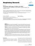 Báo cáo y học: "  Therapeutic lung lavages in children and adults"