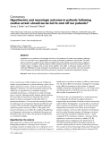 Báo cáo y học: "Hypothermia and neurologic outcome in patients following cardiac arrest: should we be hot to cool off our patients"