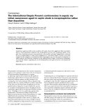 Báo cáo y học: "The International Sepsis Forum’s controversies in sepsis: my initial vasopressor agent in septic shock is norepinephrine rather than dopamine"