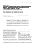 Báo cáo y học: " 15th Annual Congress of the European Society of Intensive Care Medicine, 29 September–2 October 2002, Barcelona, Spain: Clinical research to improve outcom"