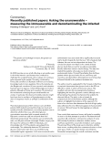 Báo cáo khoa học: "Recently published papers: Asking the unanswerable – measuring the immeasurable and decontaminating the infected"