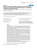 Báo cáo y học: "Effect of magnesium sulfate administration on blood–brain barrier in a rat model of intraperitoneal sepsis: a randomized controlled experimental study"