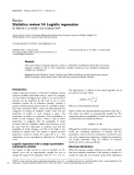 Báo cáo y học: "Statistics review 14: Logistic regression"