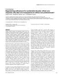 Báo cáo y học: " Engendering enthusiasm for sustainable disaster critical care response: why this is of consequence to critical care professionals"