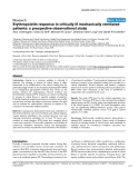 Báo cáo khoa học: " Erythropoietin response in critically ill mechanically ventilated patients: a prospective observational study"