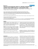 Báo cáo khoa học: "Outcome and prognostic factors in critically ill patients with systemic lupus erythematosus: a retrospective study"