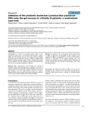 Báo cáo khoa học: "Adhesion of the probiotic bacterium Lactobacillus plantarum 299v onto the gut mucosa in critically ill patients: a randomised open trial"