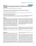 Báo cáo khoa học: "Performance of prognostic models in critically ill cancer patients – a review"