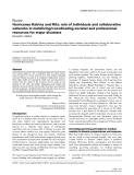 Báo cáo khoa học: "Hurricanes Katrina and Rita: role of individuals and collaborative networks in mobilizing/coordinating societal and professional resources for major disasters"