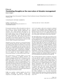 Báo cáo khoa học: "Concluding thoughts on the new nature of disaster management"