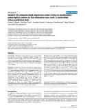 Báo cáo khoa học: "Impact of computerized physician order entry on medication prescription errors in the intensive care unit: a controlled cross-sectional trial"